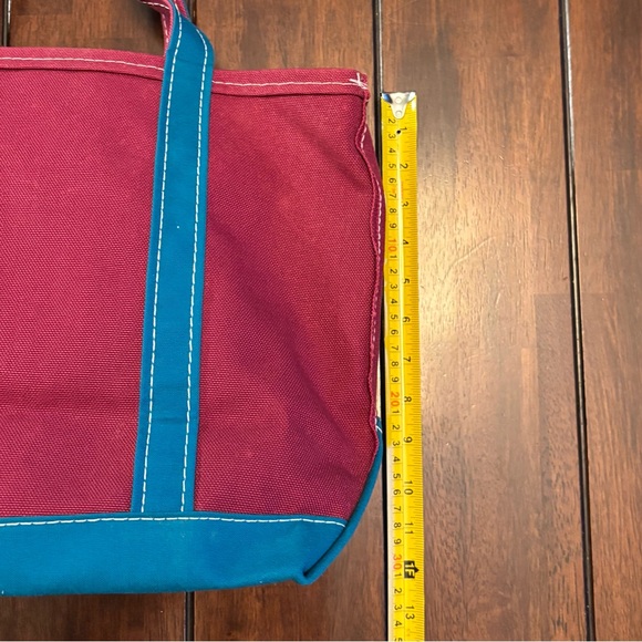 L.L. Bean Vintage 90’s Boat and Tote Canvas Bag No Monogram Magenta & Teal Med - Picture 10 of 14
